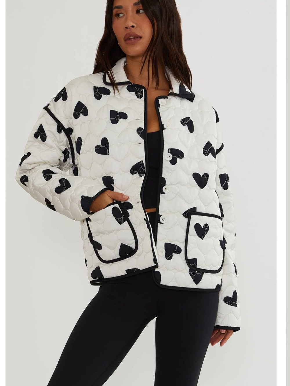 Anthropologie x Beach Riot Ulla Jacket Egret Black Heart